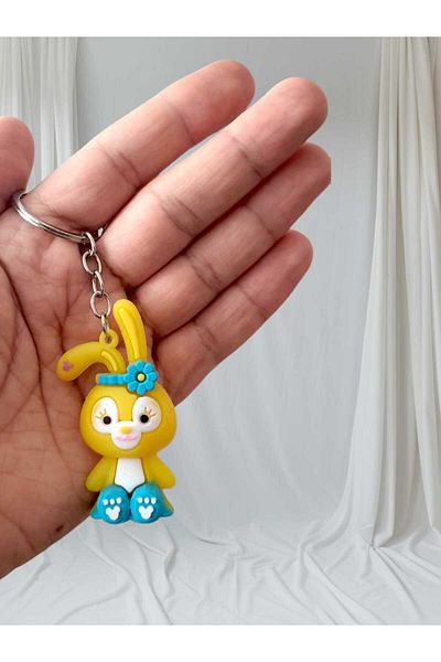 allwear Set of 3 Silicone 3D Character Keychains – Cute Rabbit, Cartoon and Animal Figure Keychains