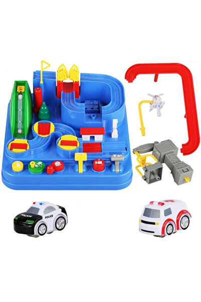 LUDIRO Pista de Curse cu Obstacole, 2 Masinute de Aventura, 6 Butoane cu Functii