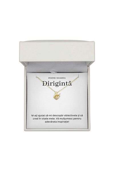 The Jewel Heart Pentru Diriginta Mea – Colier În Formă De Lebădă, Argint 925 Placat Cu Aur 14K
