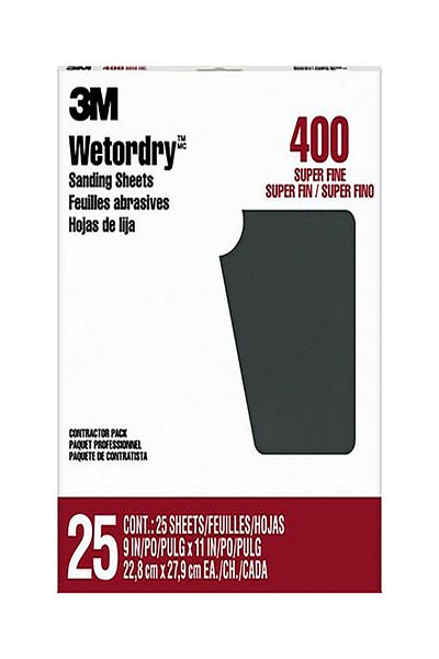 3M 400A-Grit Silicon Carbide Wet/Dry Sanding Sheets