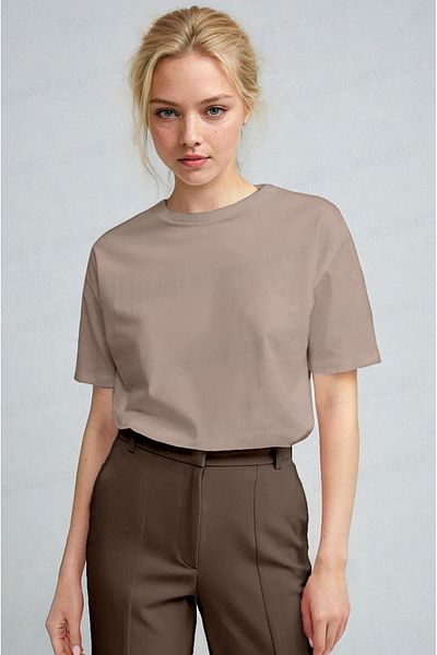 Teenage Millionaire Women's Mink Breathable Crew Neck Regular Fit Regular Cut Unprinted Basic T-Shirt