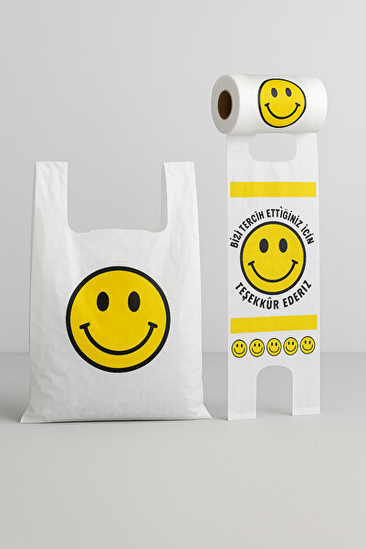 Özkan Ambalaj Temizlik Gülenyüz Desenli Rulo Poşet Büyük Boy 1 Rulo (100 Adet...