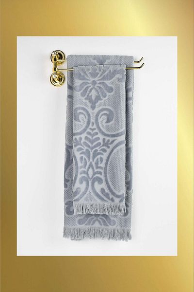 birizmoda Amber Jacquard Bath Towel - Gray