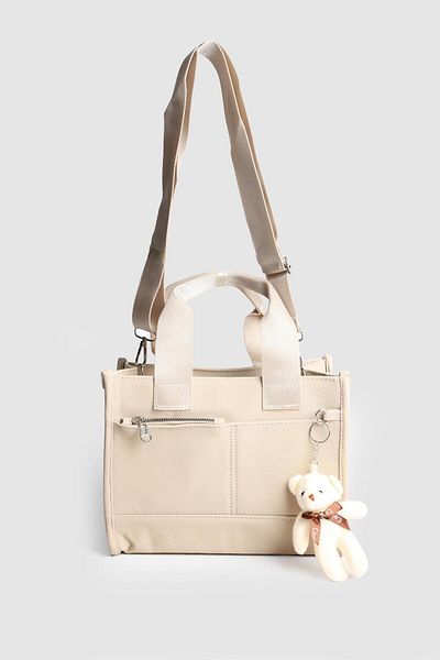 La La'Graccio Paris La'Graccio Paris Geantă de mână și crossbody pentru femei cu mai multe compartimente, cremă