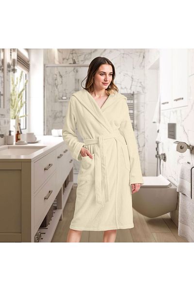 Generic Luxury Cotton Bathrobe Ultra Soft CREAM
