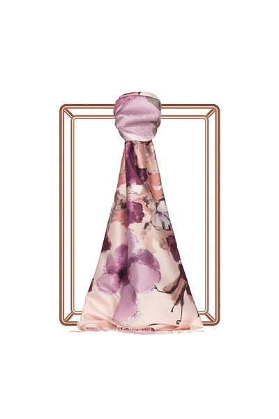 ipekevi Powder Pink Silkmill Silk Shawl 6710