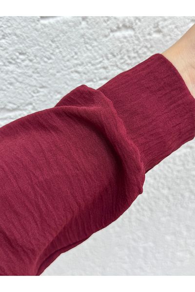 MİHRA STORE Serelle Front Buttoned Ayrobin Long Cardigan-Fa793 Burgundy