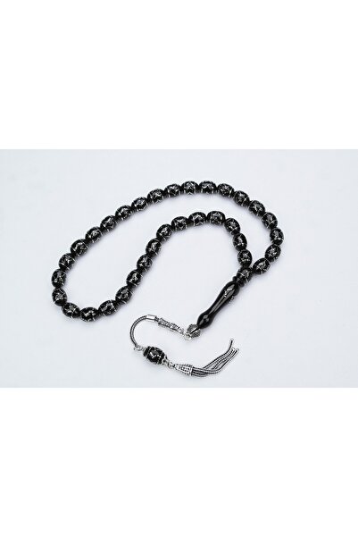 BlackCraft Oltu Stone Circle Embroidered Directional Rosary