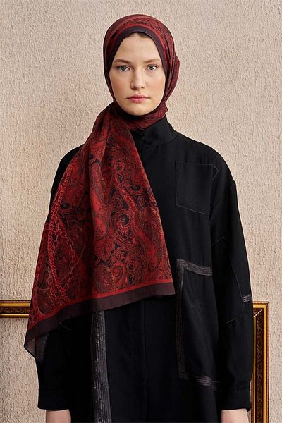 ED Scarf Red Ed Scarf Cotton Silk Rogue Shawl