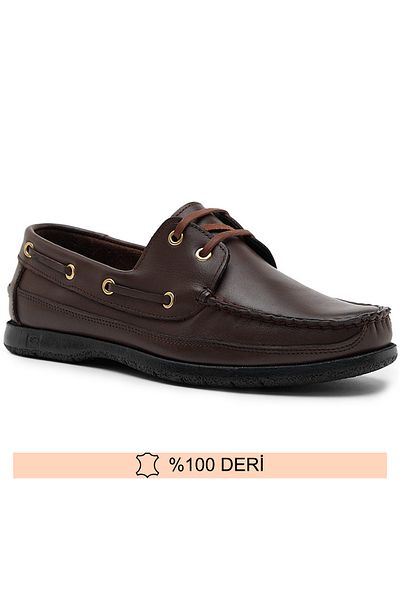 Fine Ayakkabıcılık Genuine Leather Brown Men's Loafer Shoes (Dexter) 39-47