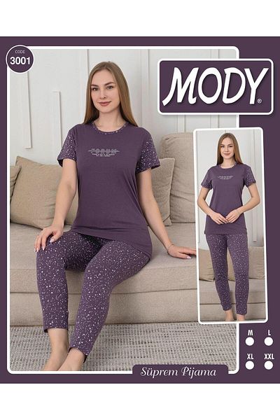 MODY Half Sleeve Cotton Women's Pajamas Suit