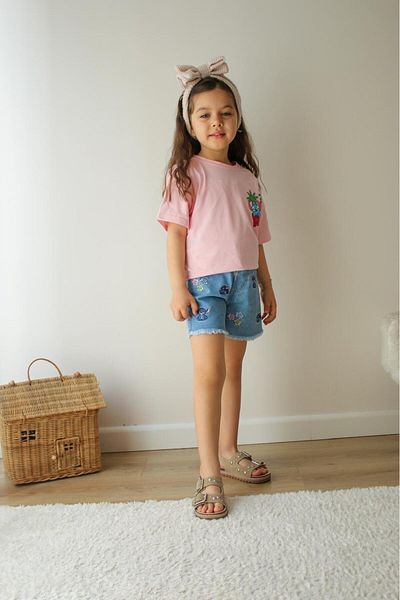 Zuzu Girl's Suit with Embroidery Detailed Shorts