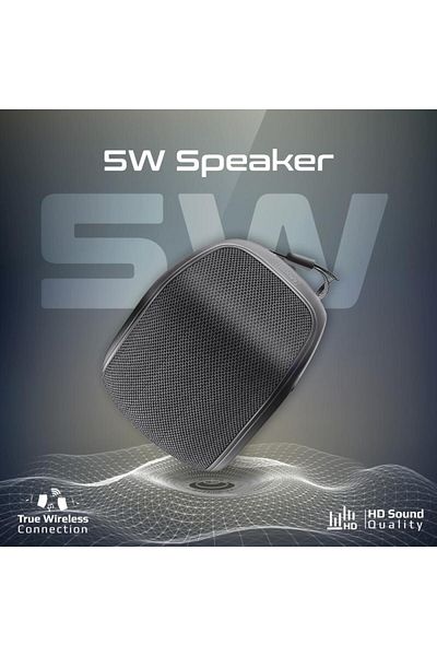 Promate 5W Bluetooth Speaker IPX4 Waterproof and Dustproof, 24 Hours Long Playtime with USB Flash Port and Power Bank