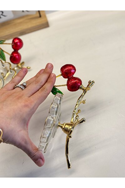 dunyazuccaciye 2 Kişilik Kiraz Figürlü Çay/Kahve Tabağı