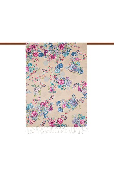 ipekevi Ivory Silkmill Silk Shawl 5716