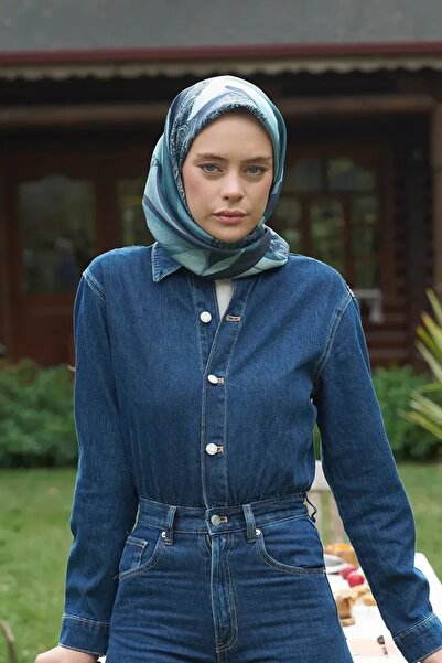 ED Scarf وشاح دانتيل مودال باللون الأزرق الداكن