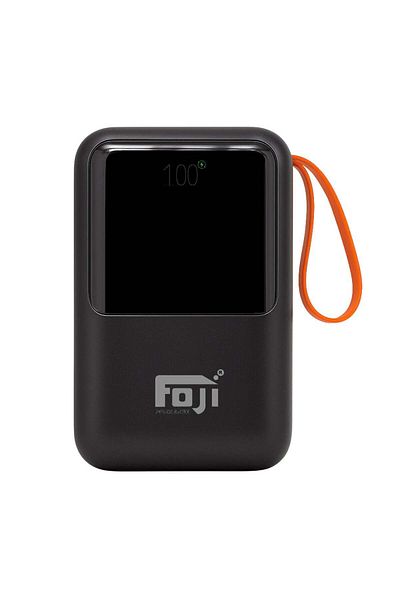 Foji F1 Power Bank 10000mAh Battery - Dual LED Flashlight - 22.5W Fast Charging - 4-in-1 Built-in Ca