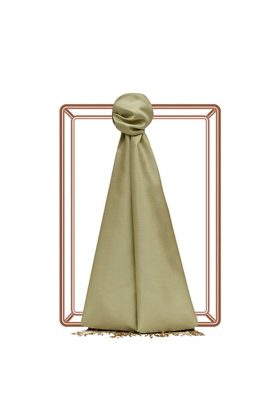 ipekevi Light Pistachio Green Silkmill Double-Sided Silk Shawl 927