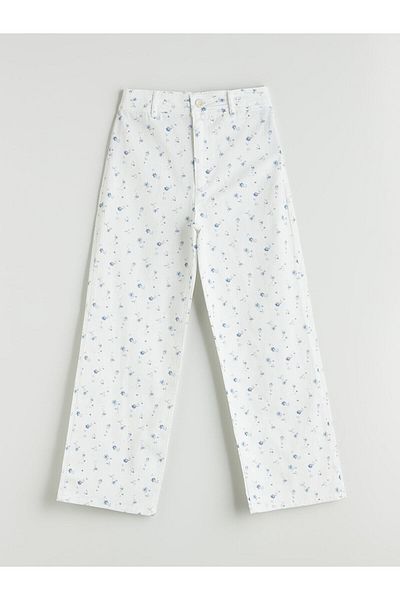 LC Waikiki Wideleg Floral Girl's Trousers