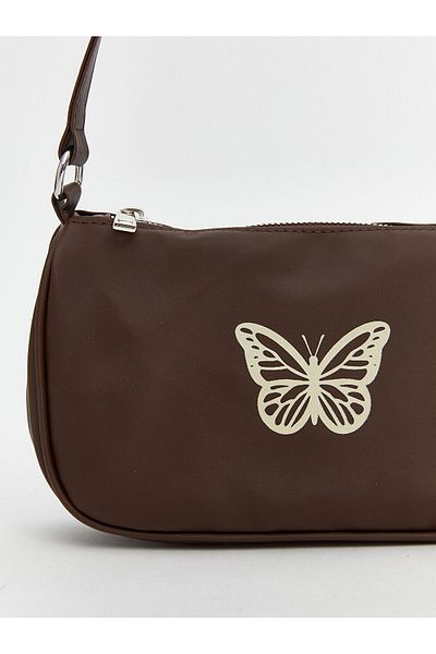 LC Waikiki Butterfly Printed Girl's Baguette Bag