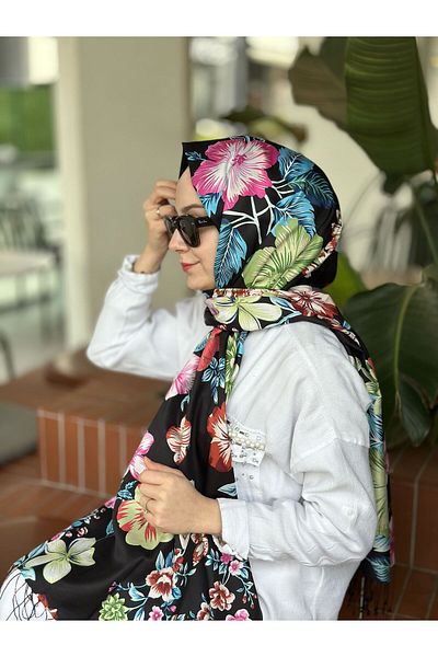 ipekevi Black İpekevi Silk Shawl 6107