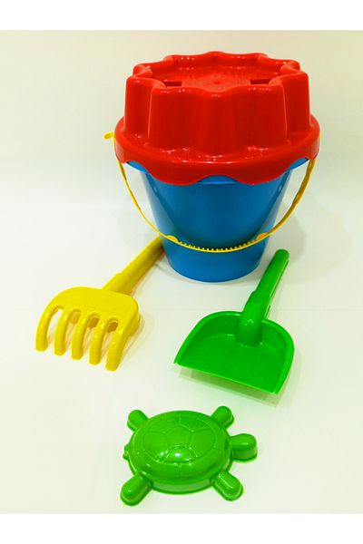 a v d a Large Size Sand Bucket + Shovel + Rake + Sand Mold + Sand Sieve Bucket Beach Set
