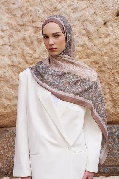 ED Scarf Brown Ed Scarf Sunrise Ethnic Pattern Shawl