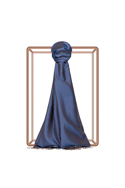 ipekevi Jeans Blue Silkmill Double Sided Silk Shawl 927