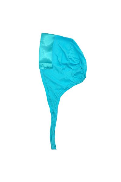 PAKER GİYİM Women's Light Turquoise Green Lace-Up Combed Cotton Satin Hijab Bonnet