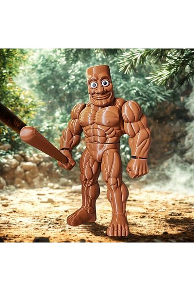 Cochines Muscular Tung Tung Sahur Figure – 20 cm Healthy Petg Material Brainrot Movable 3D Decorative Figure