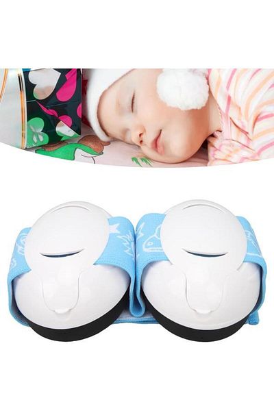 WePro Store Baby earmuffs 3-36 months, noise protection, safe fastening, elastic headband, blue white