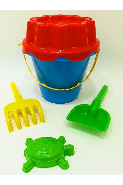a v d a Large Size Sand Bucket + Shovel + Rake + Sand Mold + Sand Sieve Bucket Beach Set