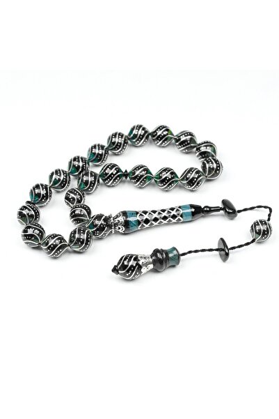 BlackCraft Oltu Taşı Maskot Çeşmi Bülbül İşlemeli Tespih