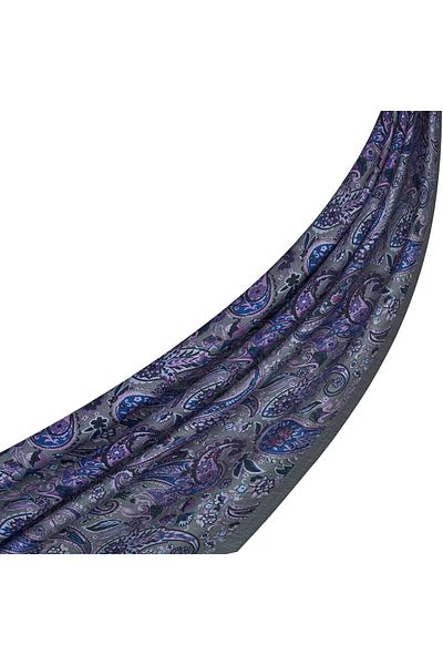 ipekevi Gray Blue Silkmill Four Seasons Tnsl Shawl 2889