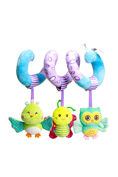 LUDIRO Σπιράλ παιχνίδι για καρότσι και κούνια, 3 αφαιρούμενα λούτρινα παιχνίδ...