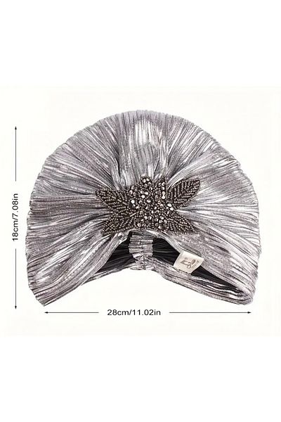 Nefiz Home Special Design Stylish Floral Pattern Hot‑Stamp Outer Bonnet – Elastic, Pleated
