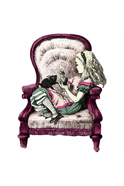 INOVATIX Set de 8 piese, autocolant Alice în Țara Minunilor cu pisica în braț...