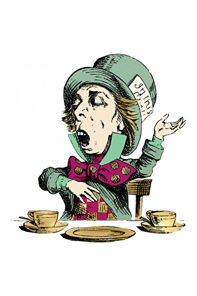 INOVATIX Set de 8 autocolante Alice în Țara Minunilor cu pălărierul, INOVATIX...