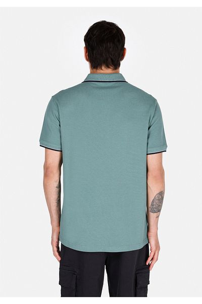 Colin's Regular Fit Polo Neck Plain Men's Green Short Sleeve T-Shirt
