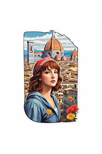 INOVATIX Set de 8 piese, autocolant oraș Florența, INOVATIX®. 6 cm