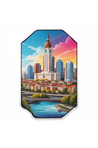 INOVATIX Set de 8 piese, autocolant Catedrala Metropolitană a orașului Craiov...