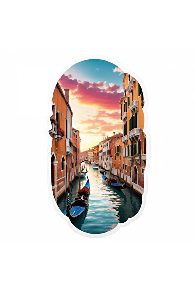 INOVATIX Set of 8 pieces, Sticker Venice City Sunset, INOVATIX®. 6 cm