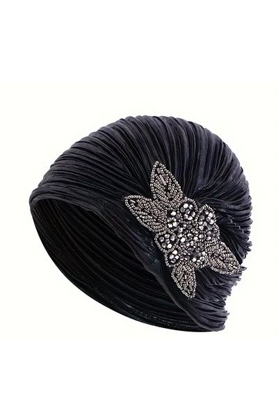 Nefiz Home Special Design Stylish Floral Pattern Hot‑Stamp Outer Bonnet – Elastic, Pleated