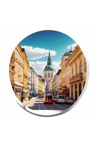 INOVATIX Set de 8 piese, Autocolant City Vienna street, INOVATIX®. 6 cm