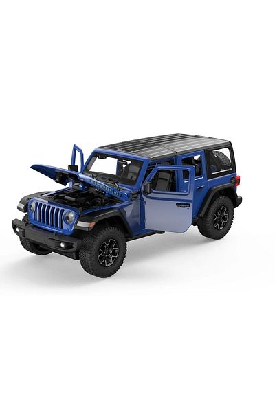 Rastar JEEP WRANGLER RUBICON 4XE BLUE METAL CAR 1 TO 24 SCALE