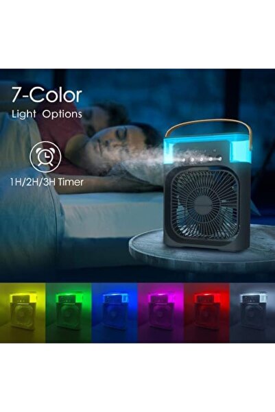 Generic مروحة مكيف هواء محمولة، مروحة شخصية صغيرة سوداء اللون، مبرد هواء تبخيري، خزان مياه 600 مل رطب