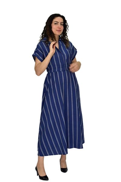 BAGLAN Women's Elastic Waist Striped Dress Bgl-St04638