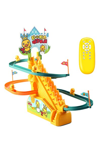 LUDIRO Τσουλήθρα πάπιας, διαδραστικά φώτα και ήχοι, 3 πάπιες, με τηλεχειριστήριο, κίτρινο