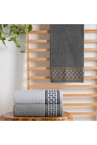 Schafer Home Plain Jacquard Towel 70X140-Anthracite
