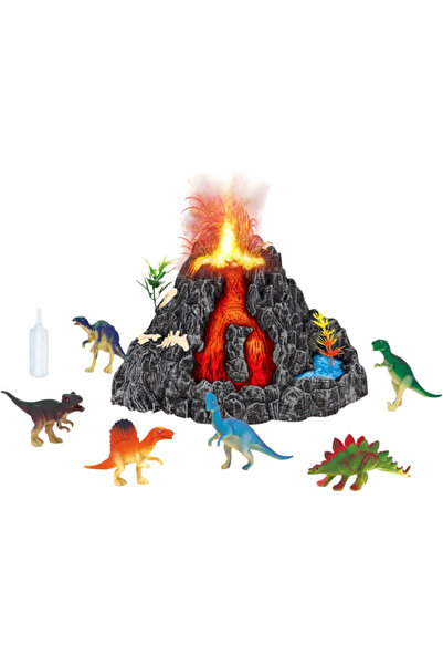 LUDIRO Διαδραστικό σετ ηφαιστείου, 6 δεινόσαυροι, λειτουργία έκρηξης ατμού, φ...